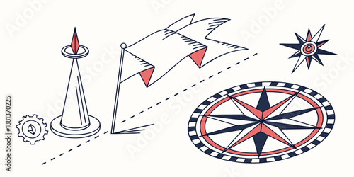 Abstract Professional Geometric Elements Illustrat (1) Vector Icon Illustration