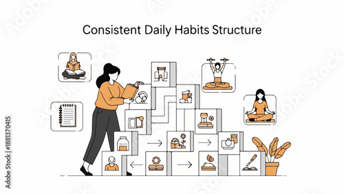A woman builds a daily habit structure