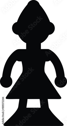 baule spirit spouse figure silhouette vector illustration on transparent background