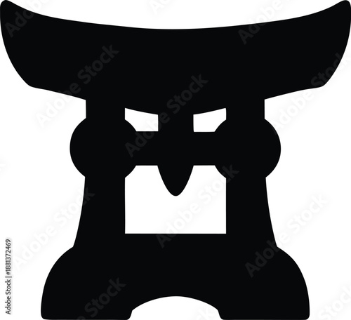 anuak royal stool silhouette vector illustration on transparent background