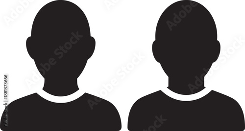 Human user profile avatar icons for social media, account management, and team member representation, isolated on white