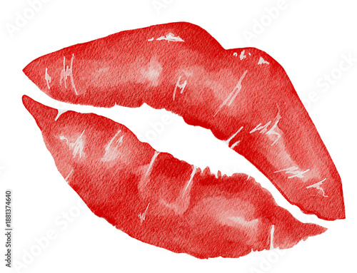 Принти на полотні Imprint Seductive lips wearing red lipstick