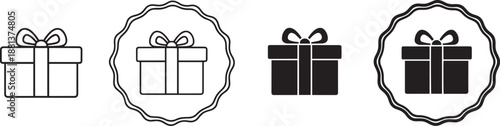 Set of gift box icons, symbol of celebration and present