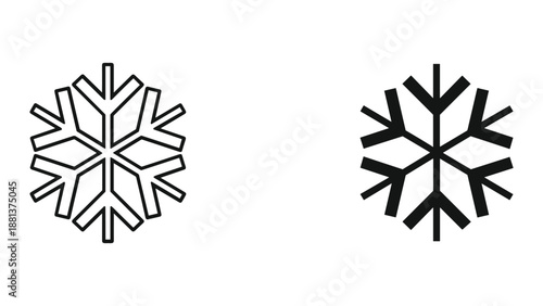 Simple snowflake icon set