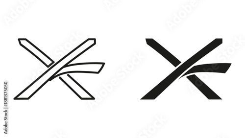 Simple black cross mark symbol on white background
