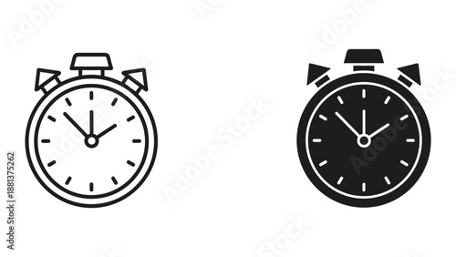 Simple stopwatch icon set in two different colors