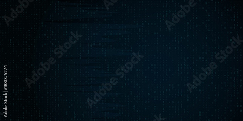 Binary code rain background with matrix style. Futuristic digital bg with flowing blue code numbers