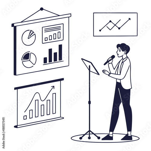 Professional Presentation Ui Elements Illustration (3) Vector Icon Illustration