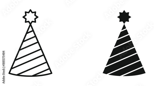 Party hat illustration with star on top