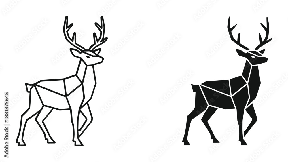 Fototapeta premium Geometric deer silhouette artwork design