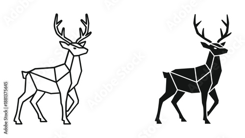 Geometric deer silhouette artwork design