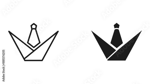 Simple origami boat logo design