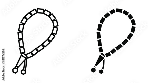Simple necklace illustration on white background