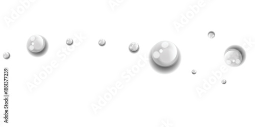 Realistic water droplets and bubbles isolated on transparent background clean liquid texture