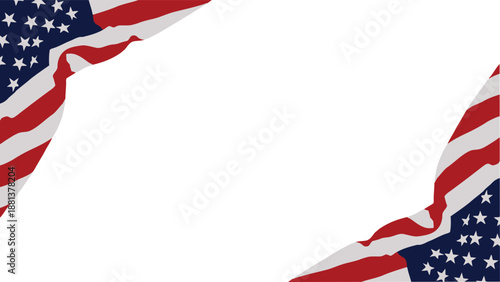 American flag border frame with white space.