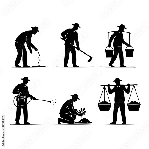 Illustrations of mining activities