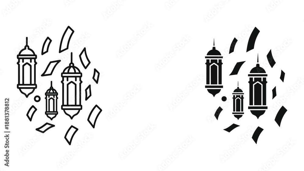 Obraz premium Elegant lantern illustration for cultural celebrations