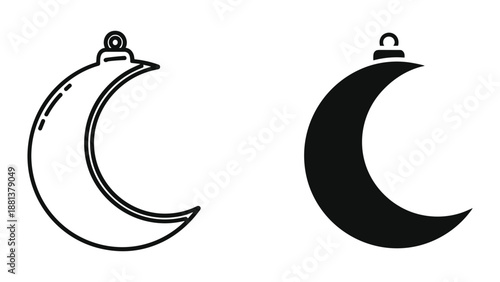 Crescent moon symbol illustration