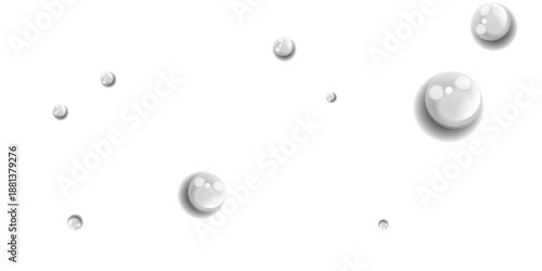 Realistic water droplets and bubbles isolated on transparent background clean liquid texture