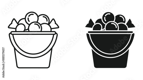 Basket full of fruits and vegetables illustration