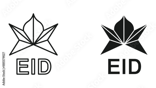 Eid logo design with cannabis leaf symbol