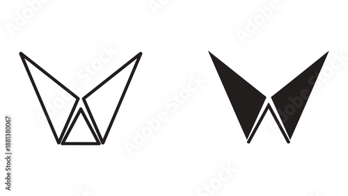 Geometric origami butterfly design element