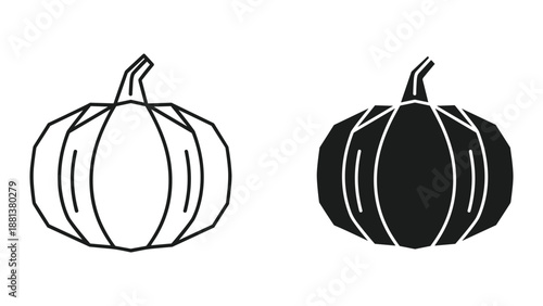 Simple black and white pumpkin illustration
