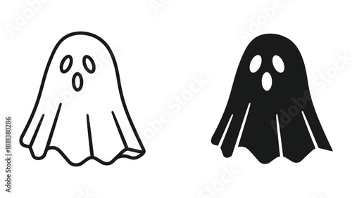 Simple ghost illustration in white and black