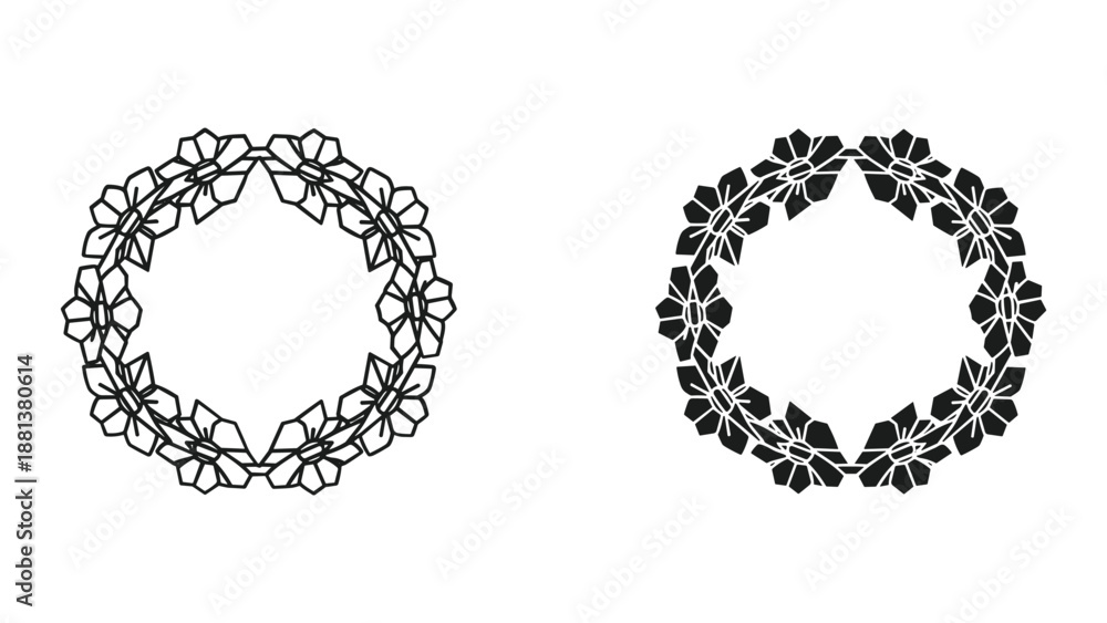Obraz premium Beautiful floral wreath designs for decoration and graphics