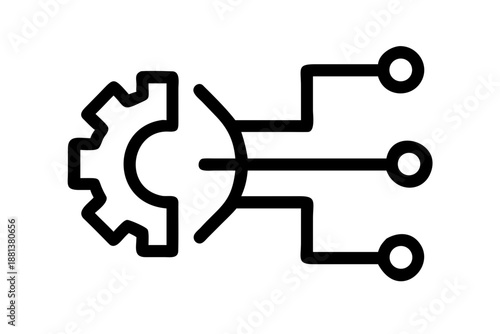 Artificial Intelligence System Optimization Illust (1) Vector Icon Illustration