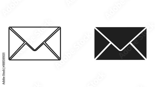Simple envelope icon set for communication