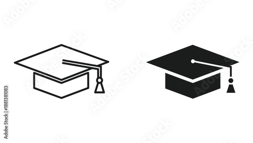 Graduation cap icon set