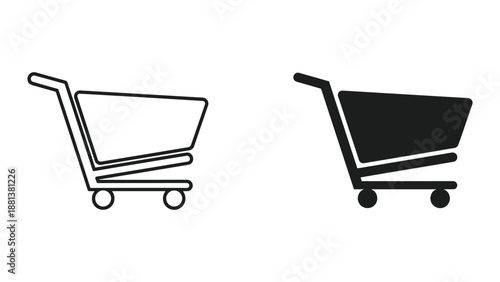 Shopping cart icon set