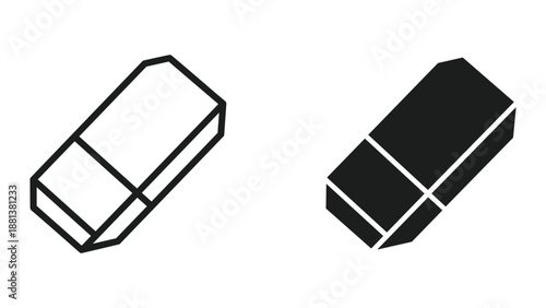 Simple eraser illustration with white and black color