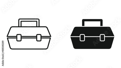 Simple lunch box icon set