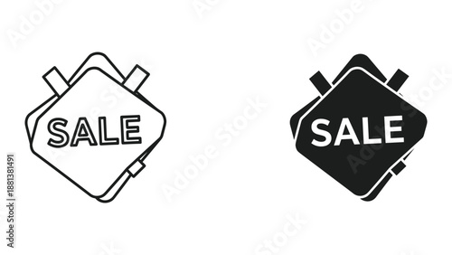Sale tag icon set for discount and promotion