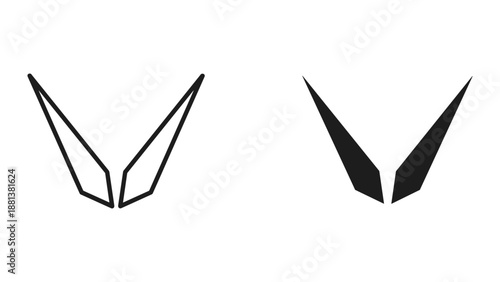 Geometric shapes with angular lines and negative space