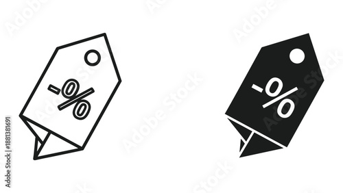 Discount tag icons in black and white