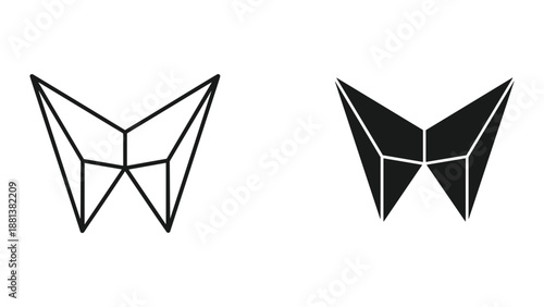 Geometric origami butterfly design element