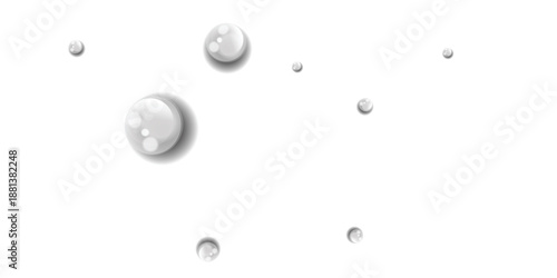Realistic water droplets and bubbles isolated on transparent background clean liquid texture