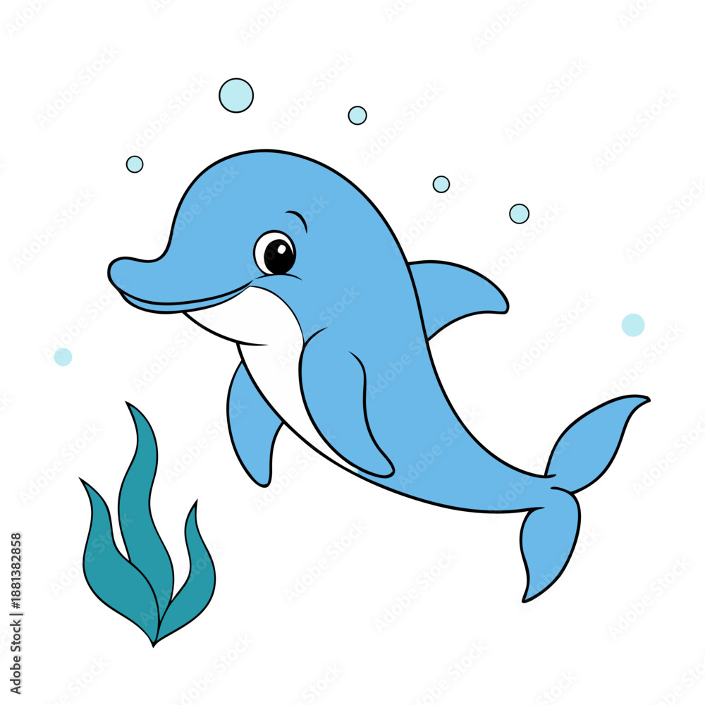 Obraz premium vector illustration of a dolphin