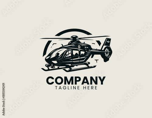 Z10 helicopter black vector logo illustration