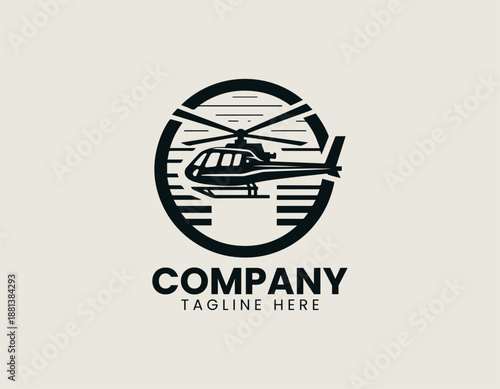 Z10 helicopter black vector logo illustration