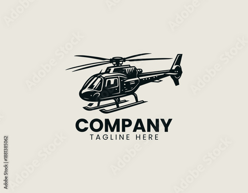 Z10 helicopter black vector logo illustration