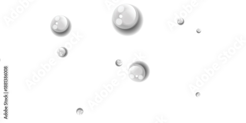 Realistic water droplets and bubbles isolated on transparent background clean liquid texture