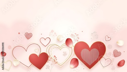 a collection of red and pink hearts on a soft pink background with various shapes and sizes of hearts scattered around high quality professional detailed modern