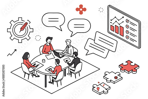 Business Strategy Kickoff Illustration  Clean Vect (1) Vector Icon Illustration