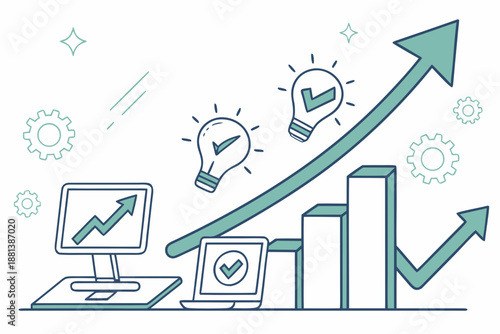 Company Productivity Improvement Illustration  Min (2) Vector Icon Illustration