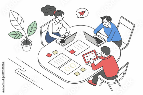 Business Strategy Kickoff Illustration  Clean Vect (2) Vector Icon Illustration