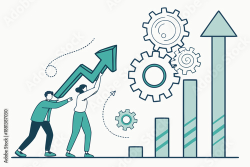 Company Productivity Improvement Illustration  Min (3) Vector Icon Illustration